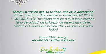 Este 17 de Abril Santa Ana cumple 136 años de cantonización.