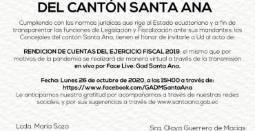 CONVOCATORIA PÚBLICA Concejales de Santa Ana rendirán cuentas a sus mandantes